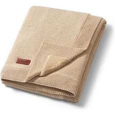 Babyono 1671/02 COTTON BLANKET WITH FLANNEL UNDERLAY LIGHT BEIGE
