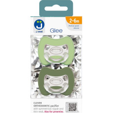 2-pack. Smart pacifiers Glee 2-6m sage-green