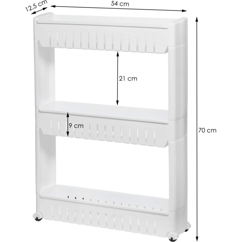 Springos Mobile Cabinet on Wheels &ndash; 3‑Shelf Storage Cart Springos HA1010