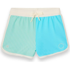 Kietla ICONIC swim shorts with UPF 50+ sun protection fabric and UV sensor, for ages 8-10, Blue Stripes