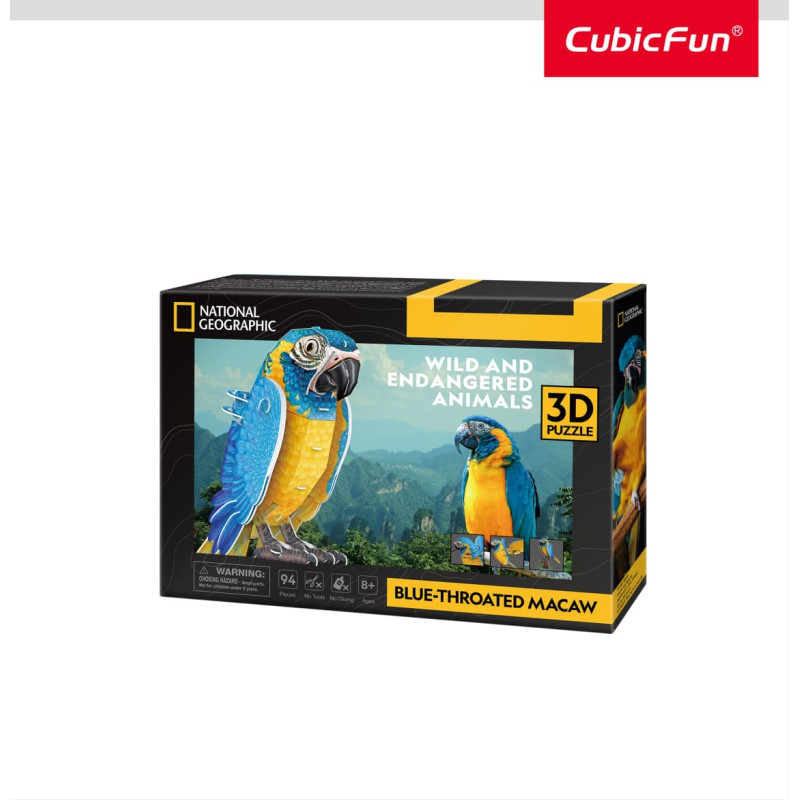 Cubic Fun CUBICFUN NATIONAL GEOGRAPHIC 3D puzzle Blue-Throated Macaws