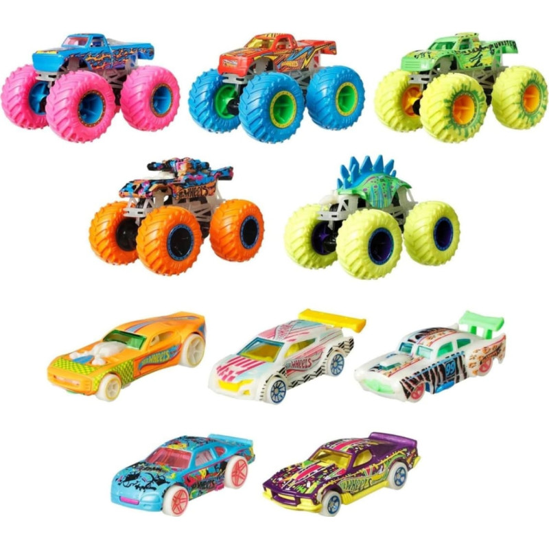 MIX Mattel HCB57 Hot Wheels Monster Trucks Zestaw Świecący w Ciemności