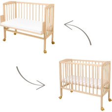 Bedside crib 2in1 with mattress Natural, Waldin