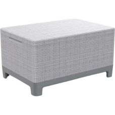 Keter Dārza galdiņ&scaron;/uzglabā&scaron;anas kaste Scandi Storage Table gai&scaron;i pelēks/tum&scaron;a tērauda pelēks