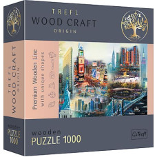 TREFL Wood Craft puzzle - New York - Collage, 1000pcs