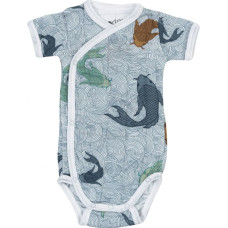 LODGER ROMPER EMPIRE FISH body with short sleeves 68cm, DUSTY TURQOISE RF 081