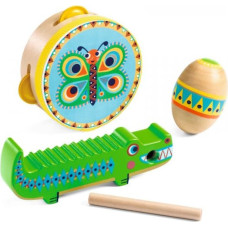 DJECO Animambo - Set of percussions: tambourine, maracas, guiro DJ06031