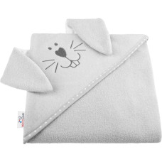 BOCIOLAND Hooded Towel 80x80cm EARS CAT AQUA BOC0120