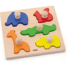 VIGA wooden puzzle Animals 12m+ 5elem., 50662