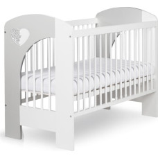 KLUPS NEL SERCE cot 120x60cm, white/grey