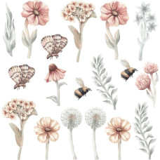 Pastelowe Love wall stickers Wildflowers set II