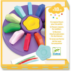 DJECO Colours - 12 flower crayons for toddlers, DJ09005