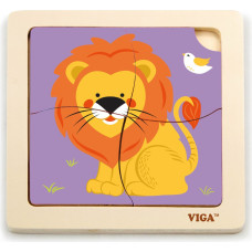 VIGA handy flat puzzle LION 18m+ 4pcs., 51316