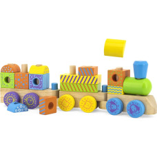 VIGA STACKINGTRAIN Wooden train - cubes, 50572B