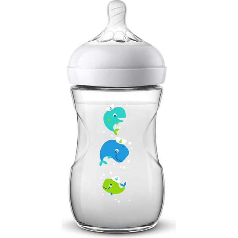 PHILIPS AVENT NATURAL WHALE Feeding bottle 260 ml, 1M+, SCF070/23