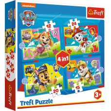 Trefl PAW PATROL Pužļu komplekts 4in1 Ķepa Patruļa