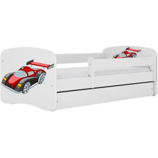 KOCOT KIDS Bed babydreams white racing car without drawer with mattress 180/80