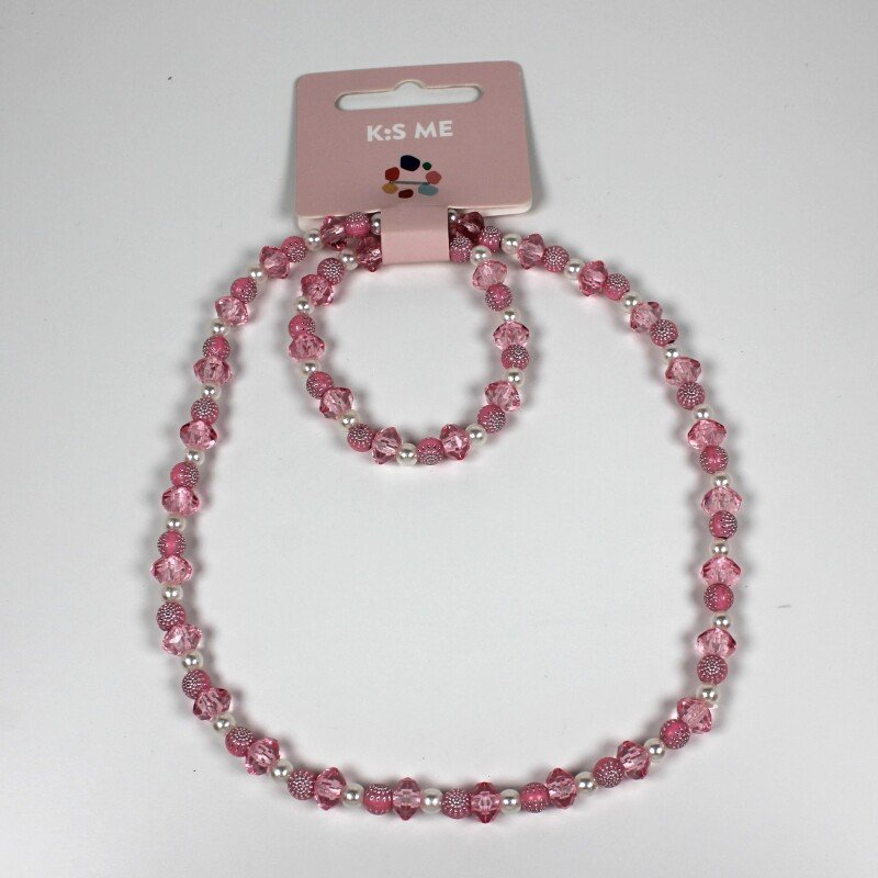 K:s Me Necklace and bracelet - Pink crystals