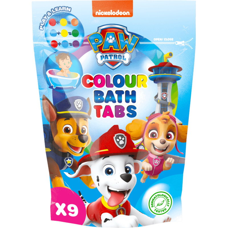 Paw Patrol Ūdeni iekrāsojošas tabletes vannai, 9 x 16 g