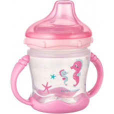 CANPOL BABIES LOVE&SEA nospill 180ml drinking bowl with a silicone spout 9m + 57/300 Pink