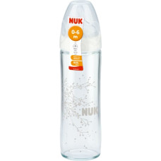 NUK Classic 240ml glass bottle with First Choice Plus silicone teat 0-6m, SD08 10745080 SALE