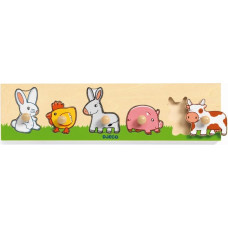 DJECO Wooden puzzle with handles Farm 24m + 5elem., DJ01116