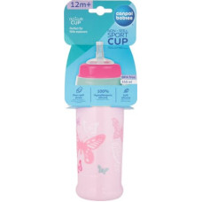 CANPOL BABIES Butterfly bottle with straw 350ml 12m + 56/515 pink