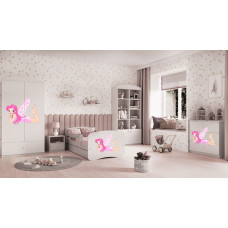 KOCOT KIDS Bed babydreams white fairy with wings without drawer with mattress 140/70