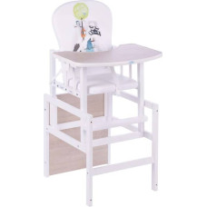 Drewex High Chair - Wooden - 2in1 - ANTONIO - SPRING - WHITE / OAK SANTANA