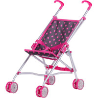 TO-MA Doll stroller LILY 9302 BLACK and PINK DOTS