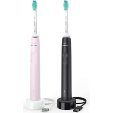 Philips Sonicare PHILIPS 3100 Sonic elektriskā zobu birste 2 gab, rozā + melna - HX3675/15