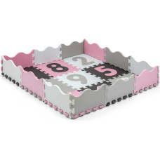 MILLY MALLY Foam playmat puzzle 118.5x118.5cm Jolly 3x3 Digits - Pink Grey