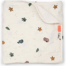 Done By Deer muslin blanket 100x100cm, Sea friends Beige