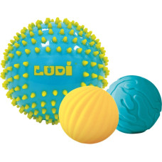 LUDI sensory balls BLUE 3pcs. ø15/8cm 6m+ L30021