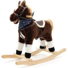 Baby Mix 46433 ROCKING HORSE WITH MELODY, BROWN, WITH SCARF ​