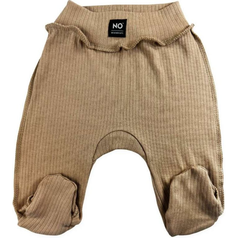 La Bebe ™ NO Baby Pants Art. 9-04-32 Cappuccino Zīdaiņu bikses ar plato jostu un pēdiņam no kokvilnas