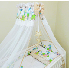 Ankras Bedding set - 6  parts - 120/90/360 - PAPUŻKI - BEGIE ***