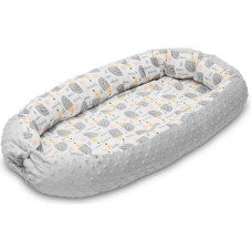 Sensillo Baby nest Minky – hedgehogs grey