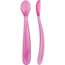 Chicco 061846 SOFT SILICONE SPOON 6+ PINK 2 PCS