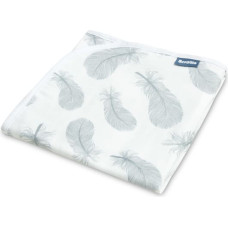 Sensillo MUSLIN BLANKET FEATHERS / WHITE 80x100cm