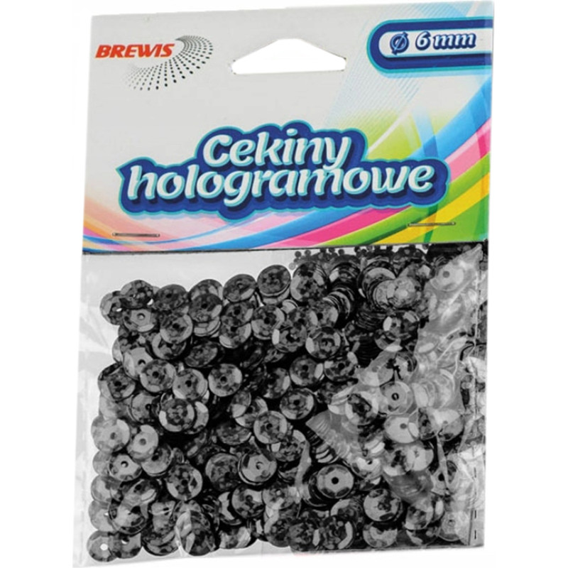 CEKINY HOLOGRAMOWE 6mm - CZARNY