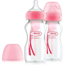 Dr.browns WB92601 oz/270 ml PP Wide-Neck Options+ Bottle, PINK, 2-Pack