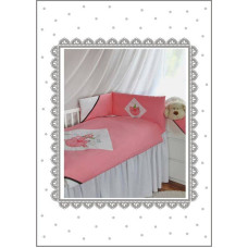 Belisima Baby Bedding set - 6  parts - 120/90/160 - CYRKOWY KOT - PINK ***