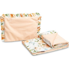 Sensillo VELVET TROLLEY SET WITH FLOUNCE PEONY PEACH