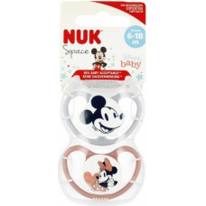 NUK 9837 SILICONE pacifier SPACE MICKEY MOUSE 6-18 2PCS/BOX 529111