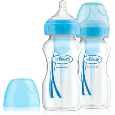 Dr.browns WB92602 oz/270 ml PP Wide-Neck Options+ Bottle, BLUE, 2-Pack