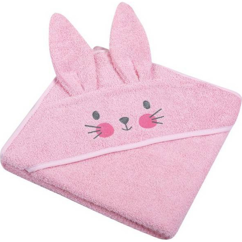 Duet Baby Bathing cover - 327 - TERRY - ANIMALS II - BUNNY - size 80x80- PINK