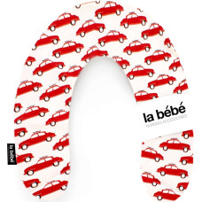 La Bebe ™ Rich Maternity Pillow Art.102773 Cars Red-White pakaviņš mazuļa barošana, gulēšanai, pakaviņš grūtniecēm 30x104 cm