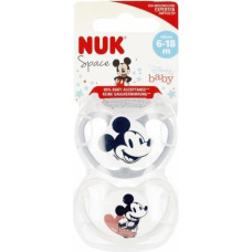 NUK 9820 SILICONE pacifier SPACE MICKEY MOUSE 6-18 2PCS/BOX 529110