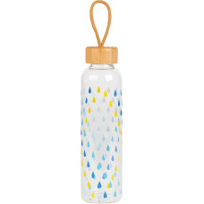 Cambridge CM06991 Raindrops Glass Bottle 550ml with Bamboo Lid